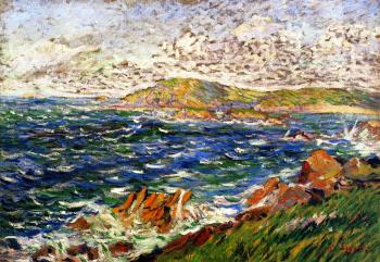 (image for) Handmade oil painting Copy paintings of famous artists Paul Signac's painting,Still Northwest Breeze,